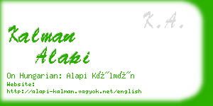 kalman alapi business card